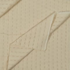Off White Colour Dyeable Cotton Chikan Embroidered Fabric