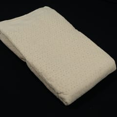 Off White Colour Dyeable Cotton Chikan Embroidered Fabric