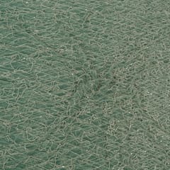 Sea Green Colour Net Embroidered Fabric