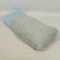 Sky Blue Colour Net Embroidered Fabric