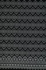 Black Colour Cotton Schiffli Embroidered Fabric