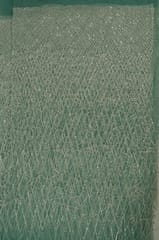 Sea Green Colour Net Embroidered Fabric
