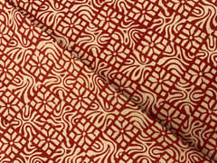 Red Geometric Cotton Cambric Dabu Fabric