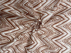 Brown White Chevron Cotton Fabric