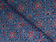 Lapis Blue Abstract Cotton Cambric Modal Fabric