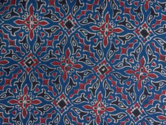 Lapis Blue Abstract Cotton Cambric Modal Fabric
