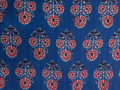 Lapis Blue Floral Cotton Cambric Modal Fabric