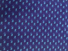 Navy Blue Abstract Cotton Cambric Modal Fabric
