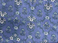 Greys Blue Floral Cotton Cambric Fabric