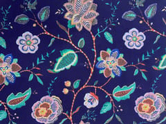 Navy Blue Floral Cotton Cambric Modal Fabric