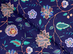 Navy Blue Floral Cotton Cambric Modal Fabric