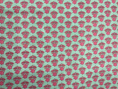Sea Green Floral Cotton Cambric Fabric
