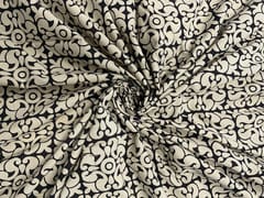Black Abstract Cotton Cambric Dabu Fabric