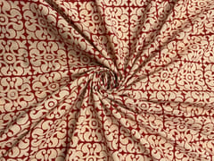 Red Abstract Cotton Cambric Dabu Fabric