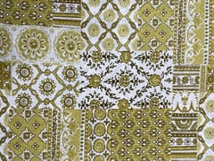 Olive Yellow Geometric Cotton Cambric Fabric