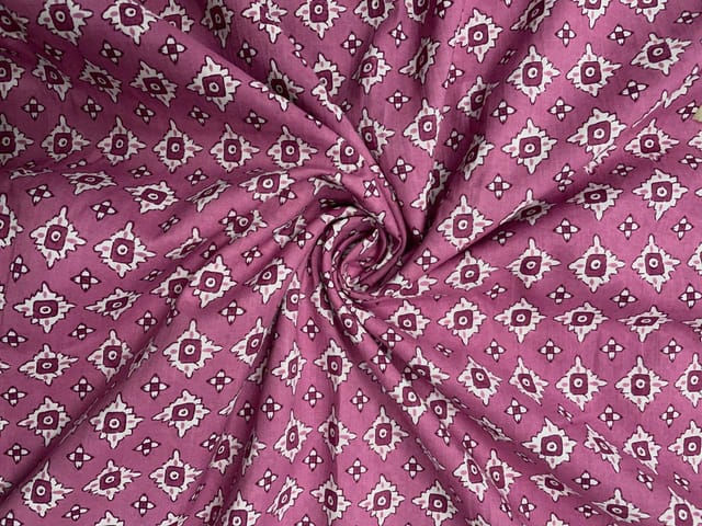 Pink Abstract Cotton Cambric Fabric