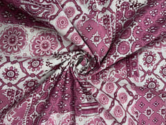 Pink Geometric Cotton Cambric Fabric