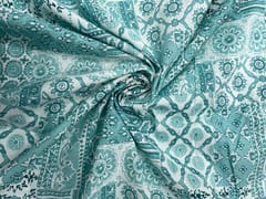 Sea Blue Geometric Cotton Cambric Fabric