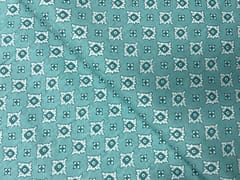 Sea Blue Abstract Cotton Cambric Fabric