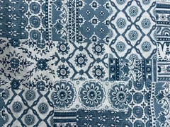 Grey Geometric Cotton Cambric Fabric