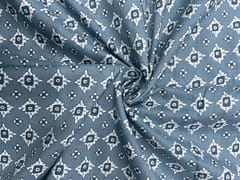 Grey Abstract Cotton Cambric Fabric