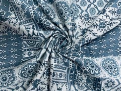 Grey Geometric Cotton Cambric Fabric