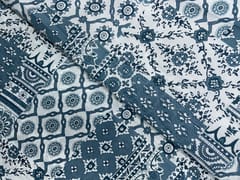 Grey Geometric Cotton Cambric Fabric