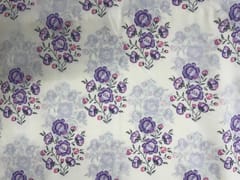 Cream Light Purple Floral Cotton Fabric
