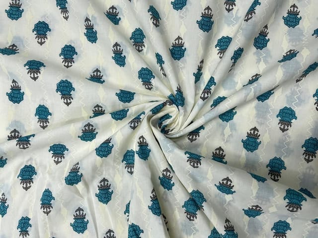 Rama Green Floral Cotton Fabric