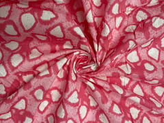 Pink White Floral Cotton Fabric