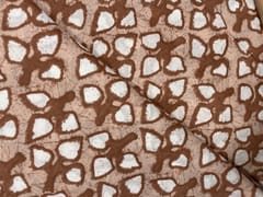 Brown White Floral Cotton Fabric