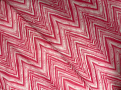 Pink White Chevron Cotton Fabric