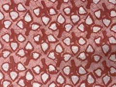 Peach White Floral Cotton Fabric