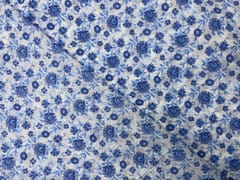 Light Blue White Floral Cotton Fabric