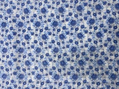Light Blue White Floral Cotton Fabric