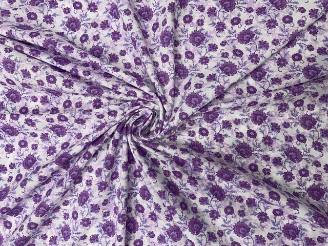 Light Purple Floral Cotton Fabric