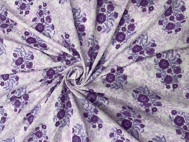 Light Purple Floral Cotton Fabric