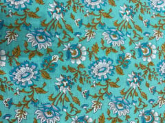Sea Blue Floral Cotton Cambric Fabric