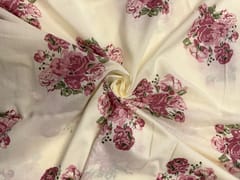 Onion Peach & White Floral Cotton Fabric