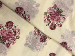 Onion Peach & White Floral Cotton Fabric