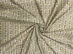 Dull Yellow White Stripes Cotton Fabric