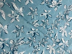 Sky Blue Floral Cotton Fabric