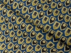 Blue & Black Abstract Cotton Fabric