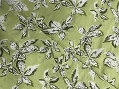 Light Green Floral Cotton Fabric