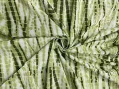 Light Green Stripes Shibori Cotton Fabric