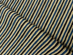 Blue & Black Stripes Cotton Fabric