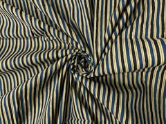 Blue & Black Stripes Cotton Fabric