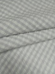 Purple Seer Sucker Yarn Dyed Check Cotton Fabric