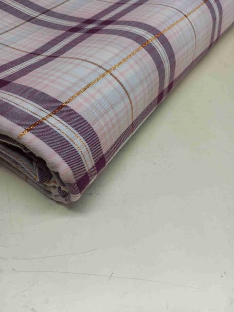 Lurex Check Yarn Dyed Cotton Fabric