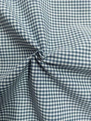 Blue Gingham Check Yarn Dyed Cotton Fabric